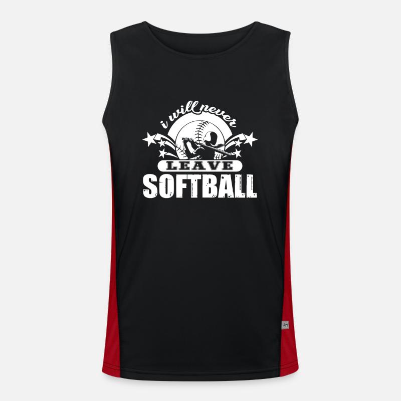 Softball I Will Never Leave Softball Men's Functional Contrast Tank Top 