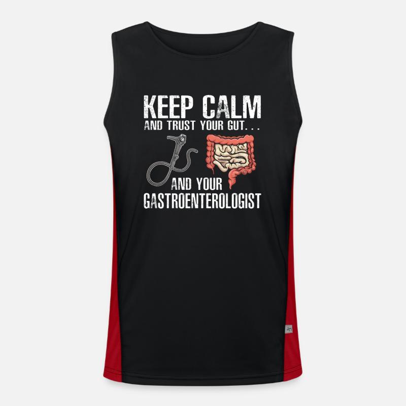 Gastroenterology Endoscopy Colonoscopy - Men's Functional Contrast Tank Top  - black/red