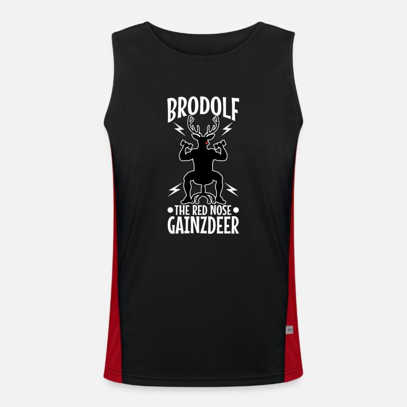 Brodolf The Red Nose Gainzdeer Men's Functional Contrast Tank Top 