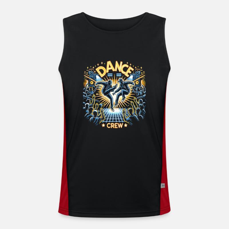 Breakdance Dance Crew - Men's Functional Contrast Tank Top  - black/red