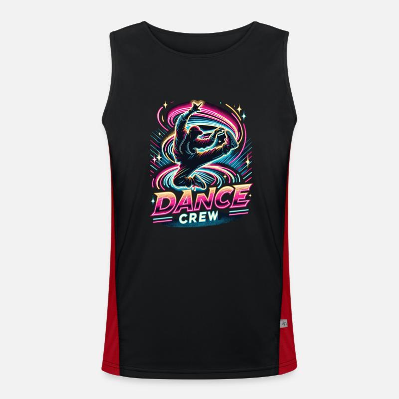 Breakdance Dance Crew - Men's Functional Contrast Tank Top  - black/red