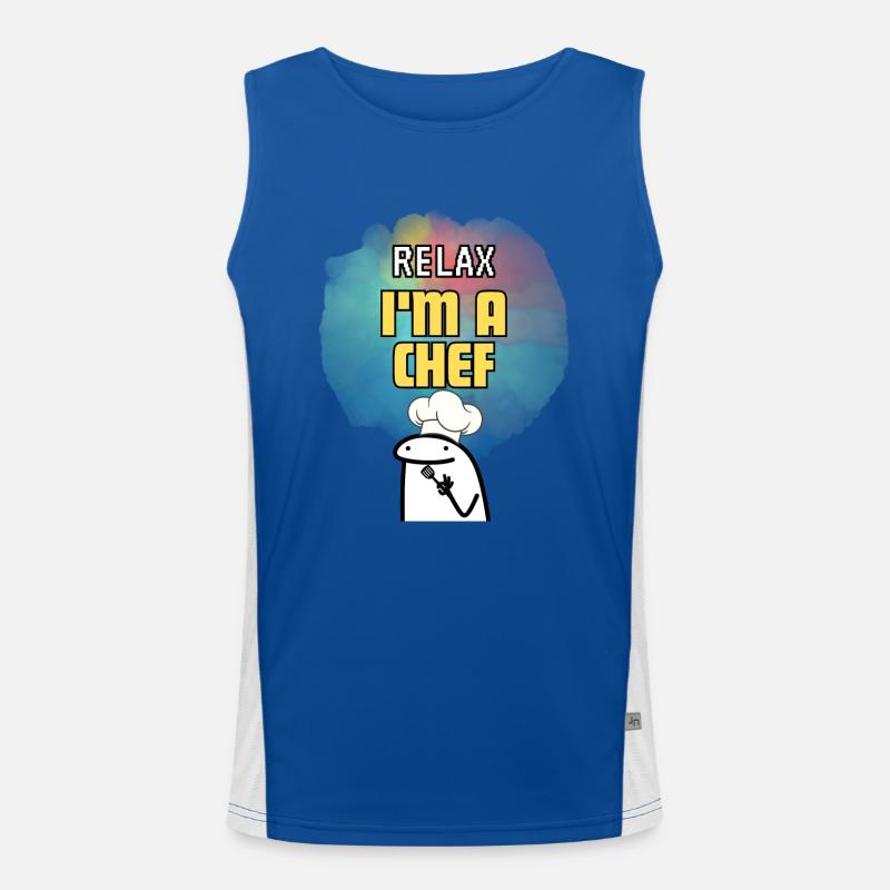 Relax I am a Chef | Chef in progress Gift for Chef Men's Functional Contrast Tank Top 