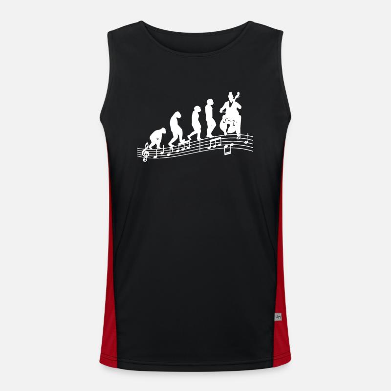 Cellospieler Cellist-Musiker Collo-Musik Evolution Funktionelles Kontrast-Tank Top für Männer 