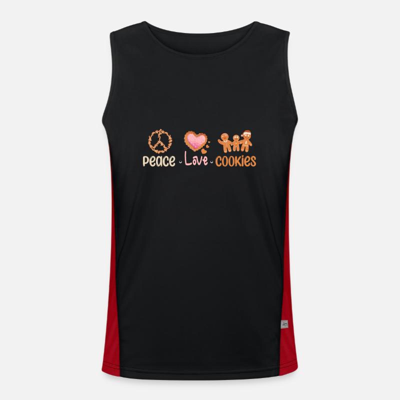 Paix amour biscuits de Noël Débardeur respirant contrasté Homme 