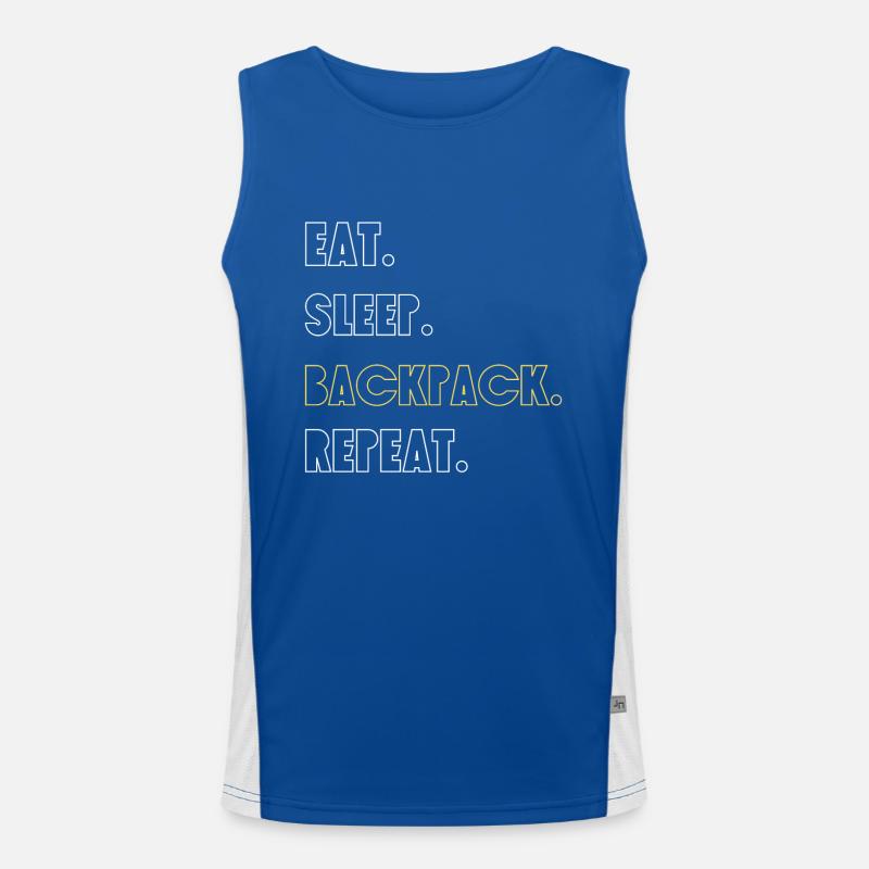 Eat. Drink. Backpack. Try again Men's Functional Contrast Tank Top 