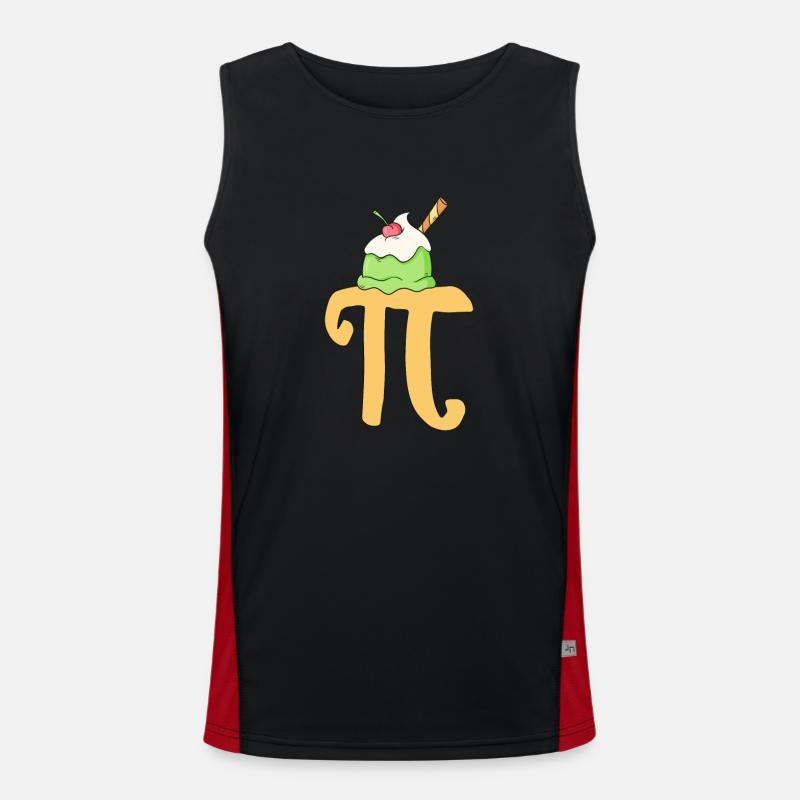 Pi Day A La Mode Drôle Math Geek Pie Crème Glacée Débardeur respirant contrasté Homme 