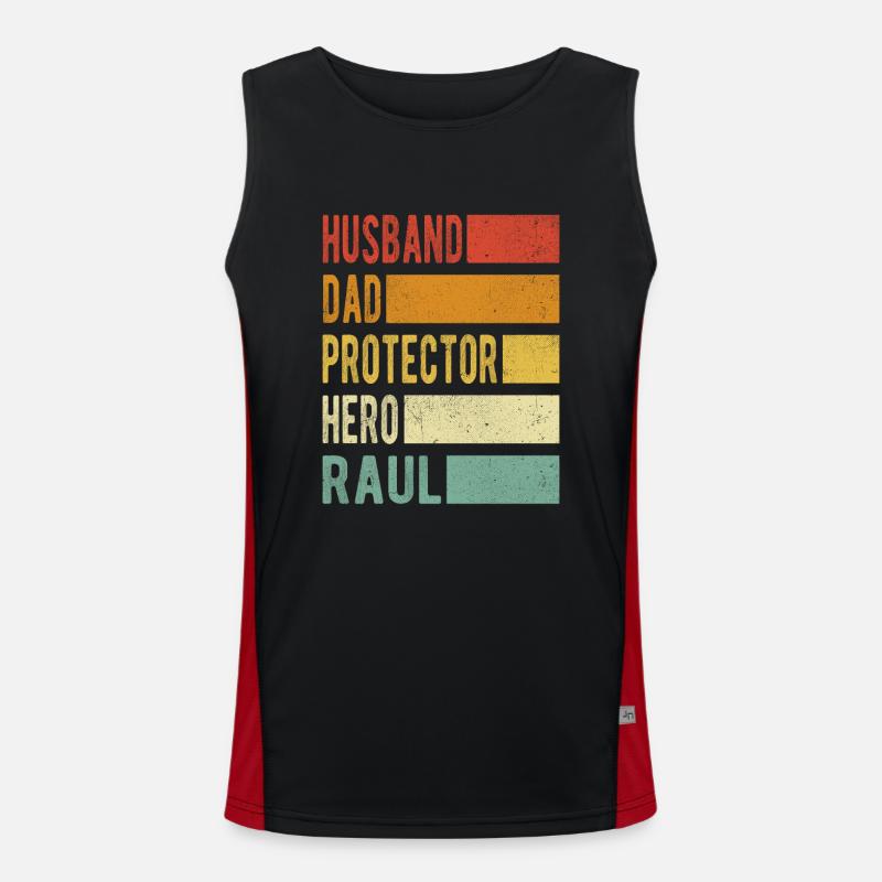 Raul Name Dad Gift Men's Functional Contrast Tank Top 