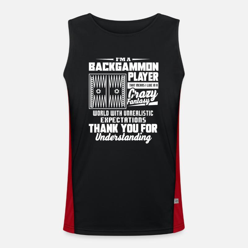 Backgammon I'm A Backgammon Player Men's Functional Contrast Tank Top 