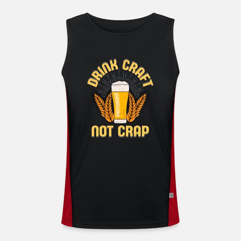 Drink Craft Not Crap Homebrew Brewer Beer Men's Functional Contrast Tank Top 