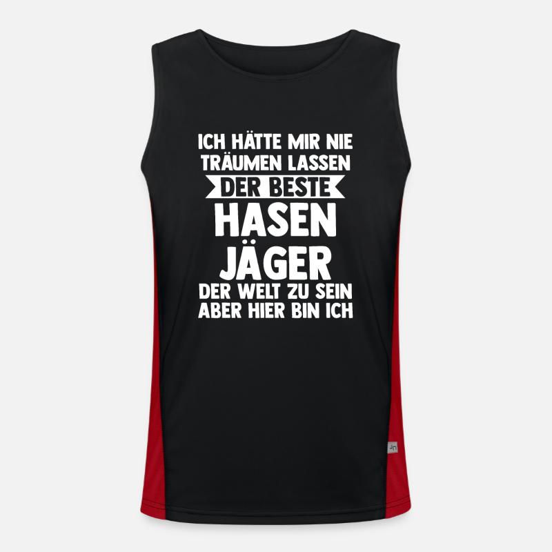 Hasenjäger Hasenjagd Kaninchenjagd Jäger Funktionelles Kontrast-Tank Top für Männer 