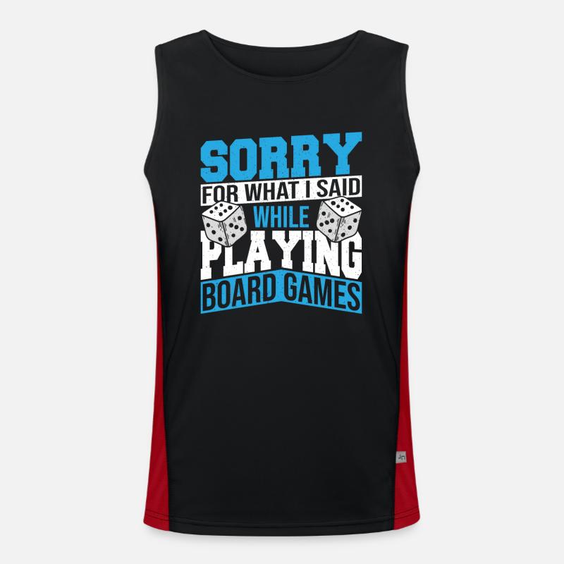 Board Games Game Board Gift - Men's Functional Contrast Tank Top  - black/red