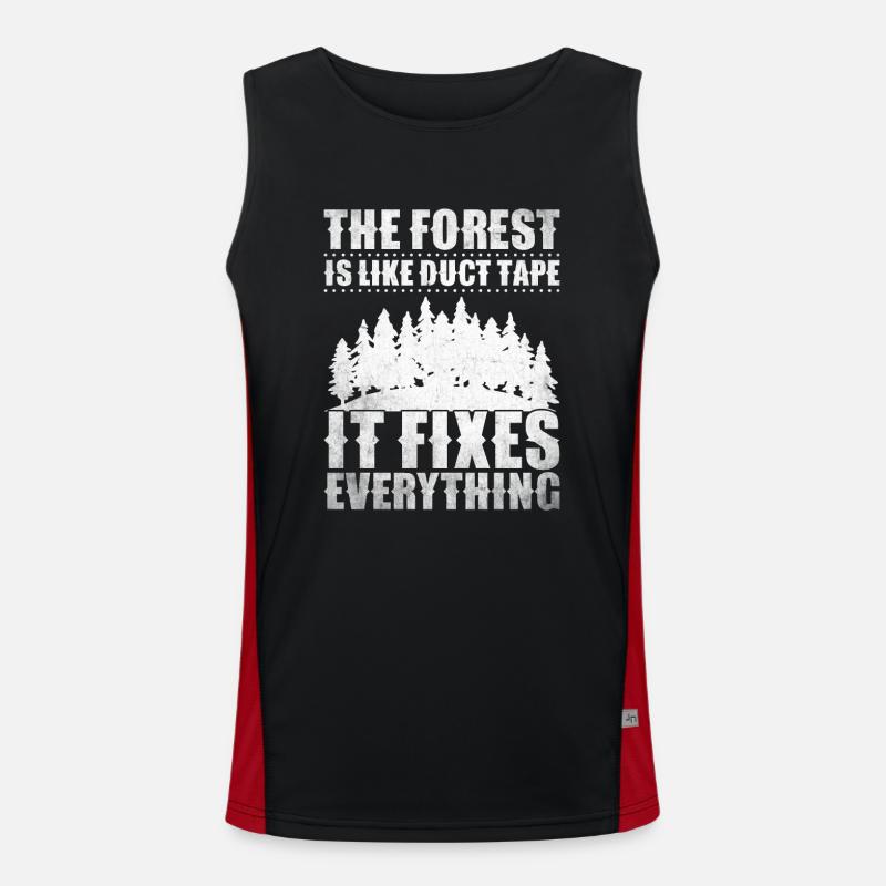 Mountaineer, Forest Walk, Tree Lover, Nature Men's Functional Contrast Tank Top 