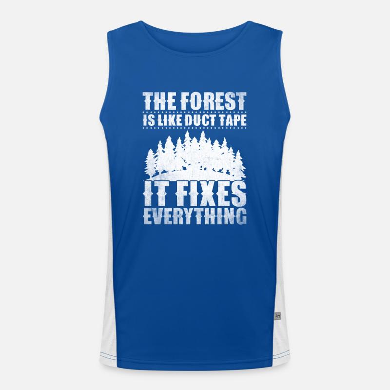Mountaineer, Forest Walk, Tree Lover, Nature Men's Functional Contrast Tank Top 