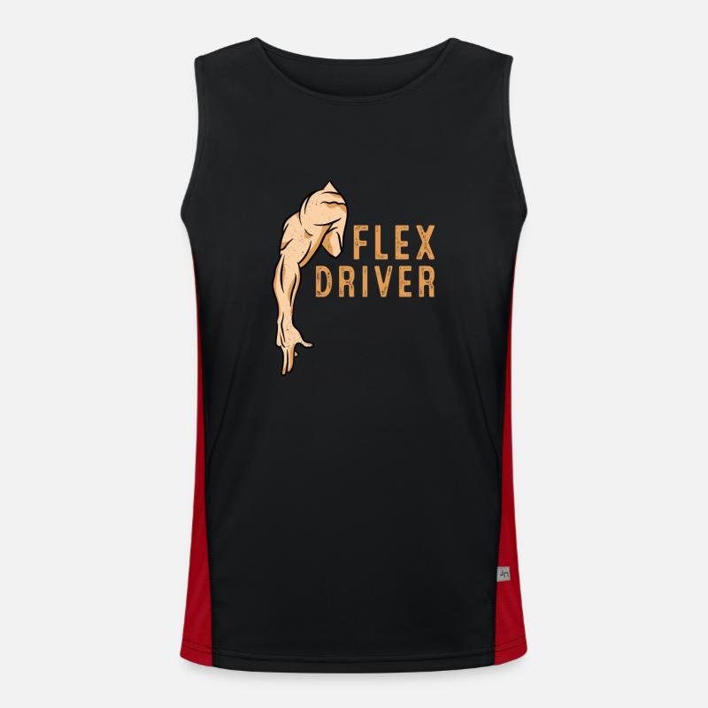 Flex Driver for Delivery Drivers Cool Courier Pun Men's Functional Contrast Tank Top 