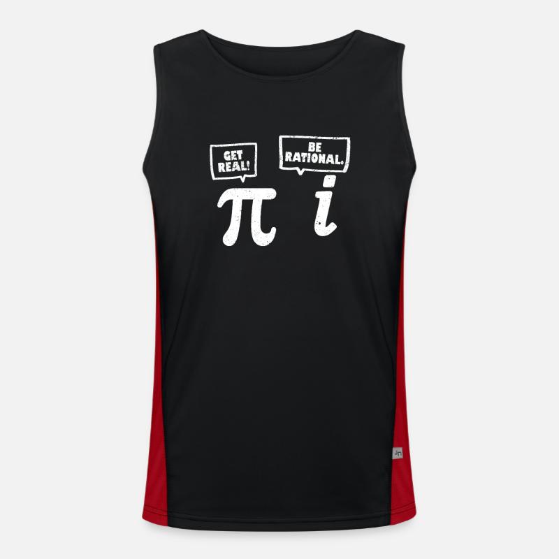 Get Real Be Rational Funny Pi Day Math Teacher Men's Functional Contrast Tank Top 