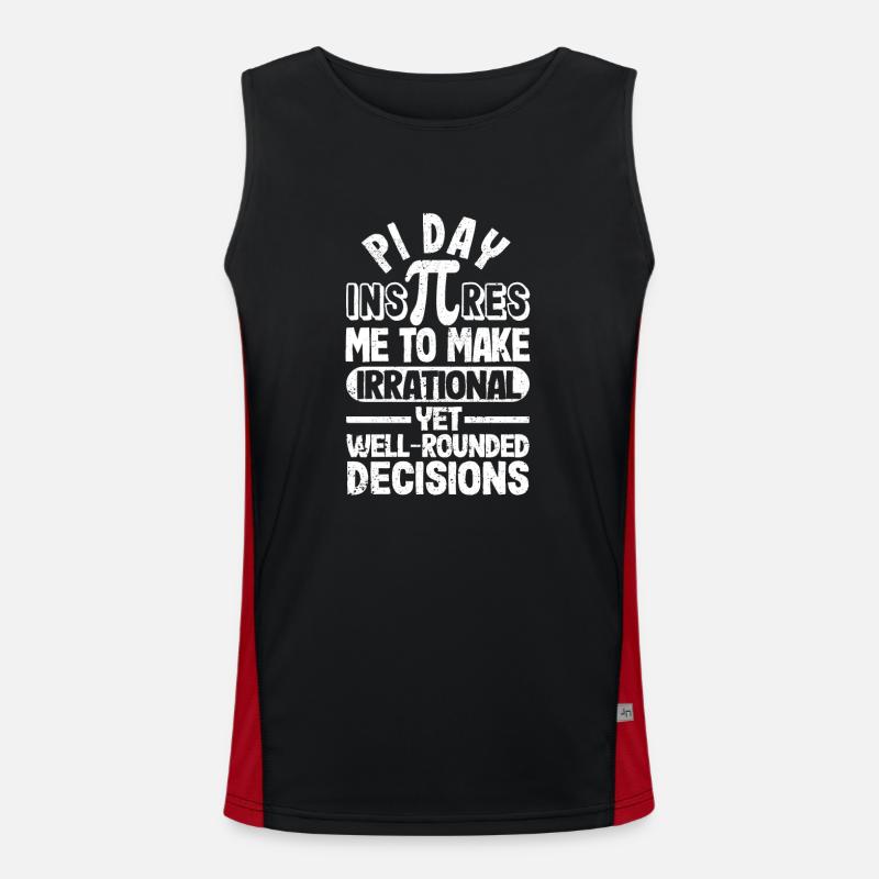 Pi Day inspires me to make irrational Men's Functional Contrast Tank Top 