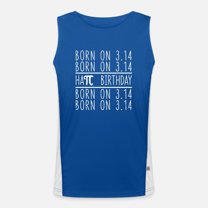 Funny Born On Pi Day 3.14 Math Hapi Geburtstag Funktionelles Kontrast-Tank Top für Männer 