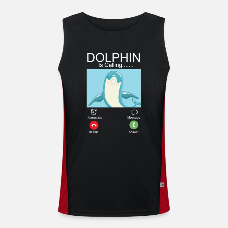 Dolphin Phone Display Dolphin Is Funktionelles Kontrast-Tank Top für Männer 