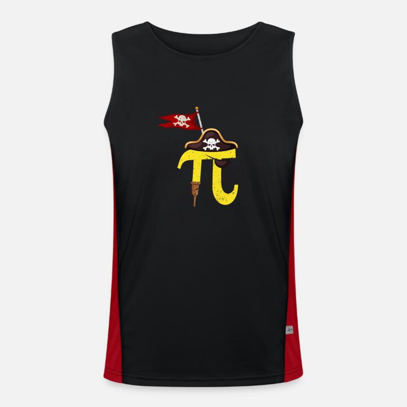 Pi Day Pirate Math Geek Math Number Nerd Men's Functional Contrast Tank Top 