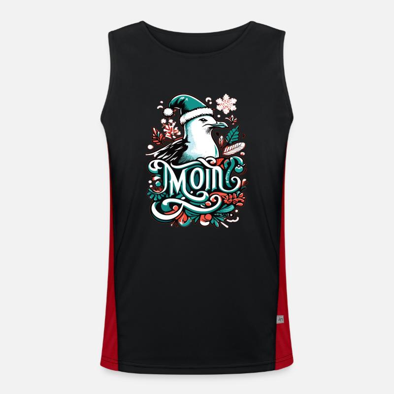Moin Möwe Moin Sprüche Hamburg Moin Dialekt Funktionelles Kontrast-Tank Top für Männer 