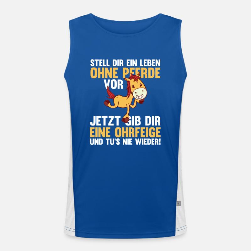 Pferd Reiten Bauernhof Bauer Pferdebesitzer Pferde Funktionelles Kontrast-Tank Top für Männer 