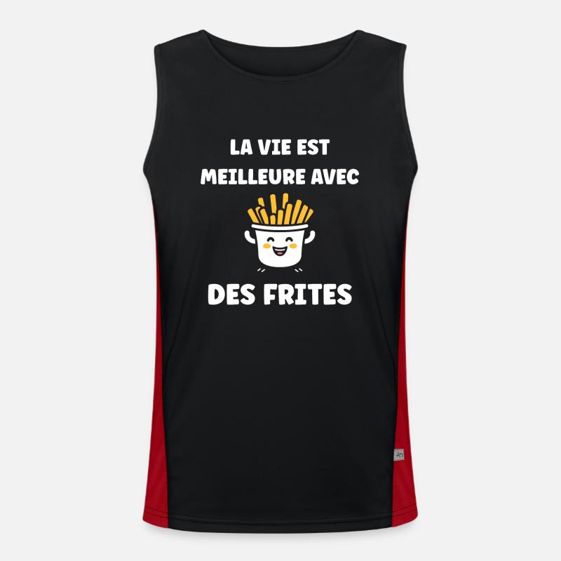 frites Débardeur respirant contrasté Homme 