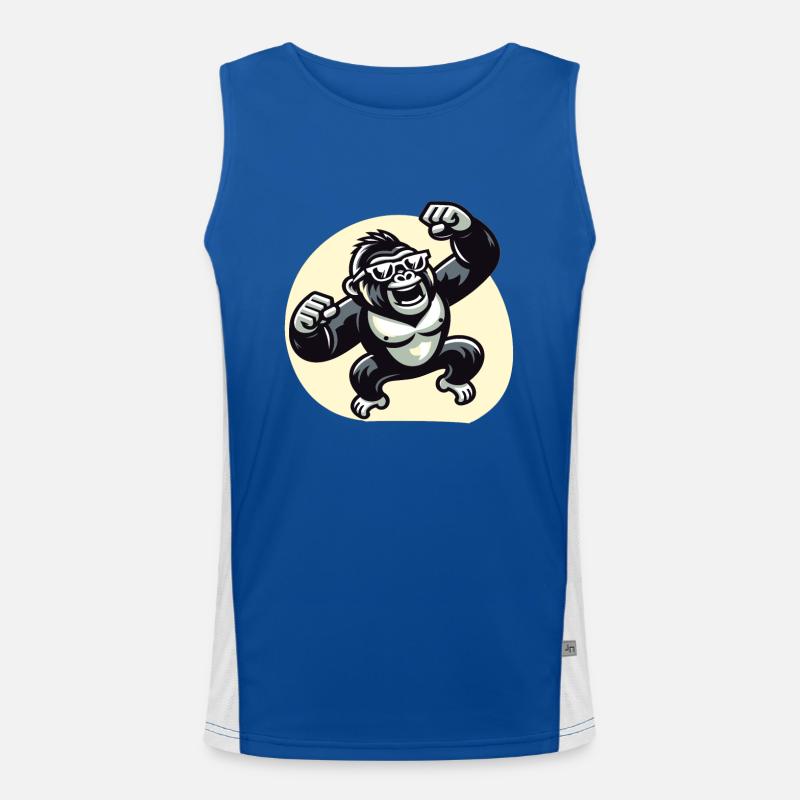 Gorilla mit Sonnenbrille Funktionelles Kontrast-Tank Top für Männer 