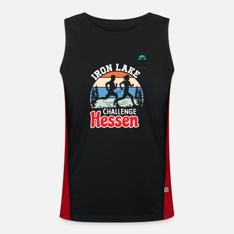 Iron Lake Challenge Hessen D1 Funktionelles Kontrast-Tank Top für Männer 