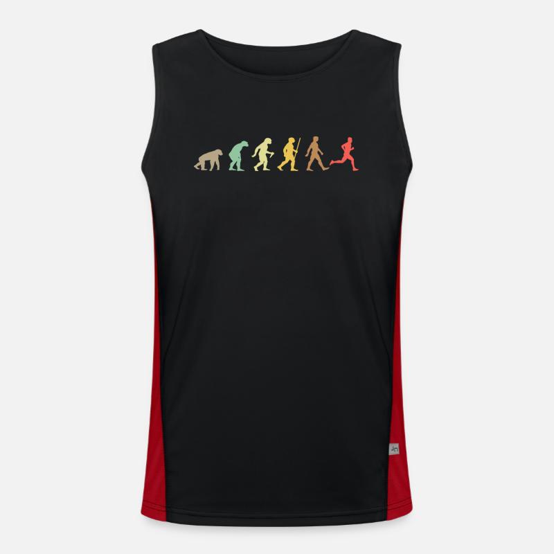 Lauf Retro Running Evolution Funny Runner Marathon Funktionelles Kontrast-Tank Top für Männer 