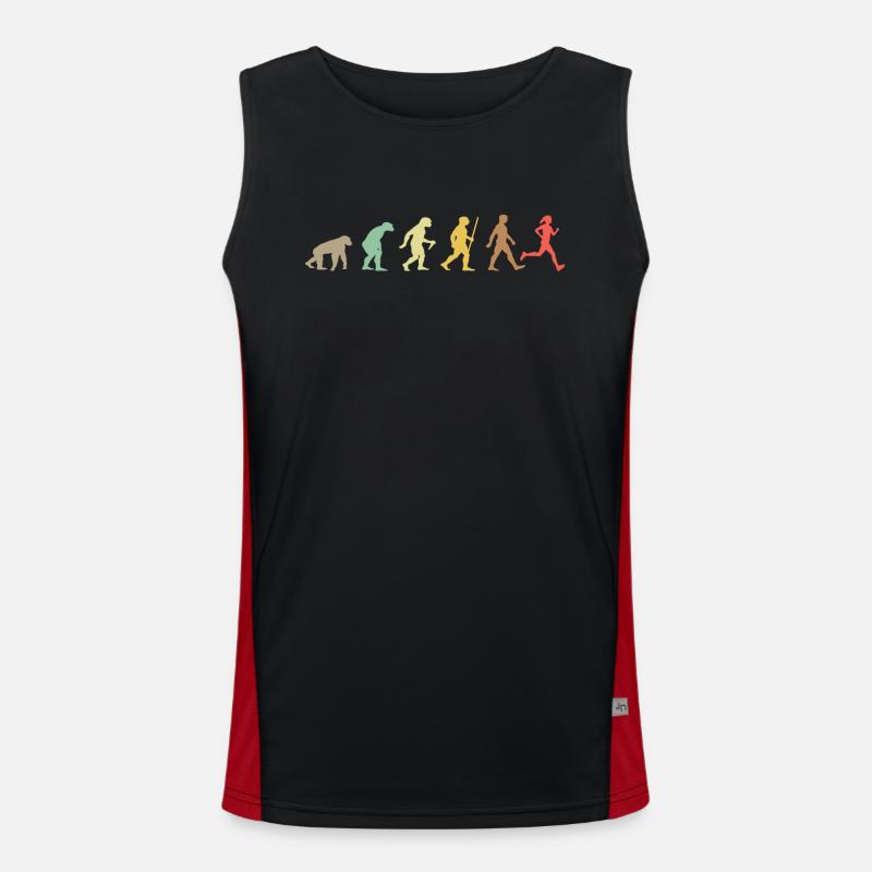 Lauf Retro Running Evolution Funny Runner Marathon Funktionelles Kontrast-Tank Top für Männer 