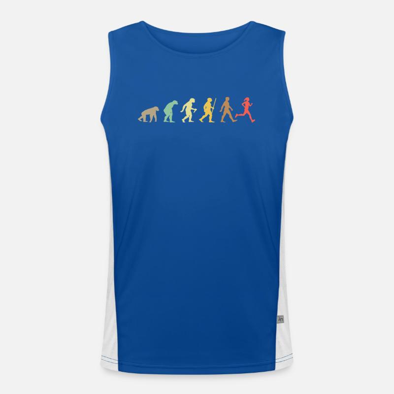 Run Retro Running Evolution Funny Runner Marathon Men's Functional Contrast Tank Top 
