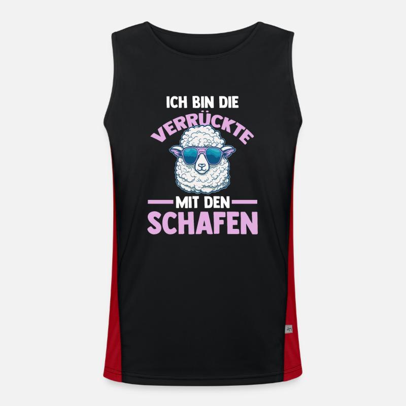 Schaf Schäfer Schäferei Bauer Landwirt Bauernhof S Funktionelles Kontrast-Tank Top für Männer 