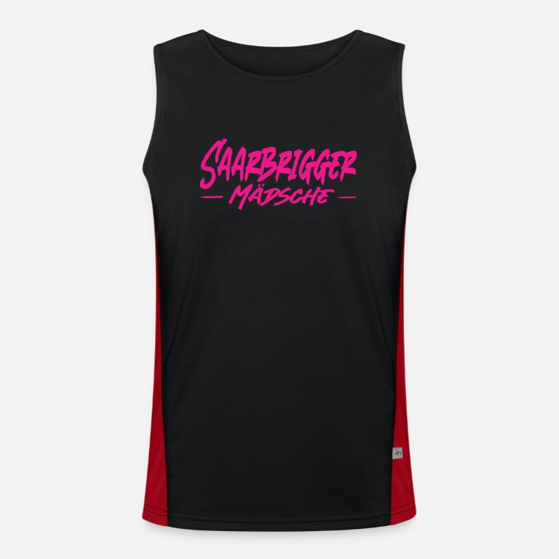 Saarbrigger Mädsche Saarland Saarländisch Dialekt Funktionelles Kontrast-Tank Top für Männer 