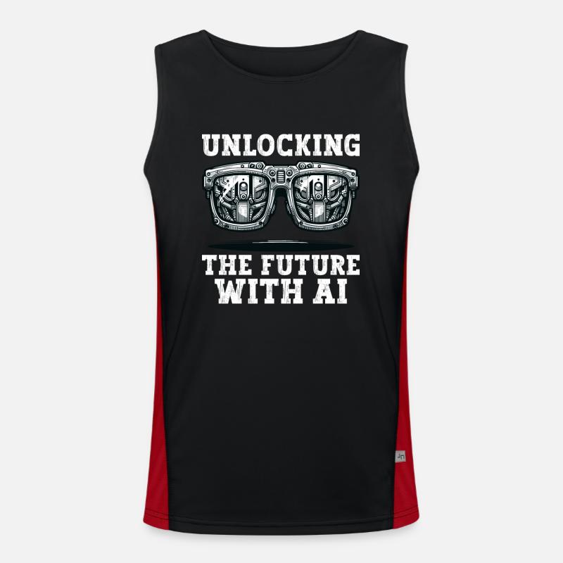 Artificial intelligence, machine learning, data Men's Functional Contrast Tank Top 