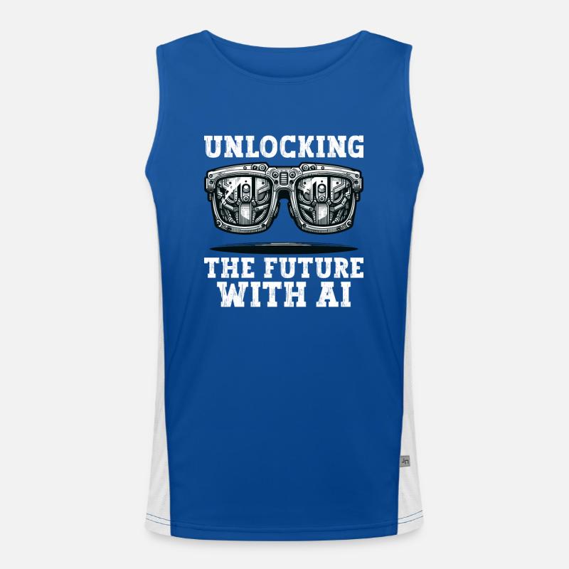 Artificial intelligence, machine learning, data Men's Functional Contrast Tank Top 