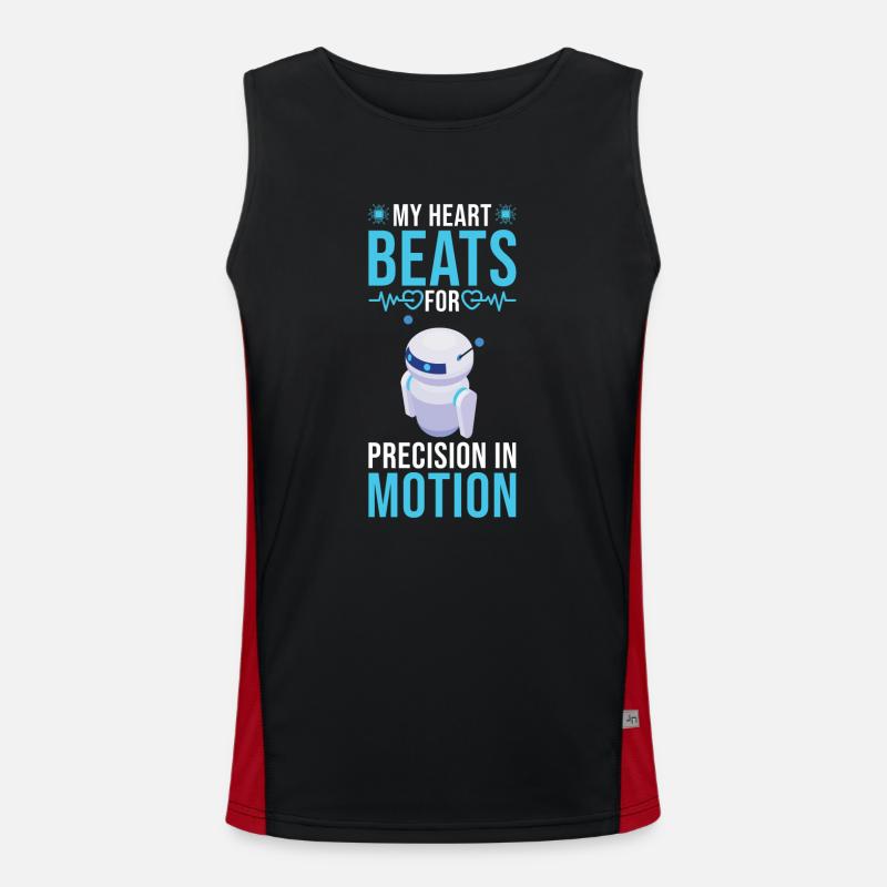 Robotics Engineer Robot Robotics technician - Men's Functional Contrast Tank Top  - black/red