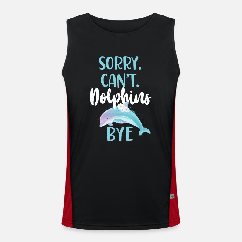 Dolphin: Sorry. Cant. Dolphins. Men's Functional Contrast Tank Top 