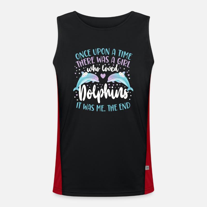 Dolphin Once Upon A Time There Was Funktionelles Kontrast-Tank Top für Männer 