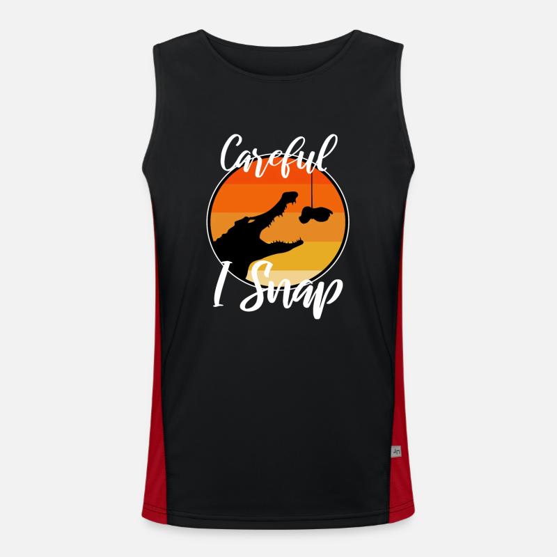 Careful i snap alligator Men's Functional Contrast Tank Top 