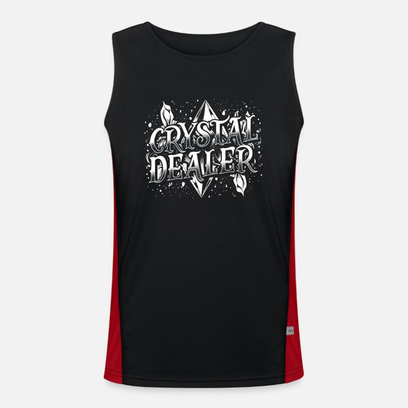 Crystals Energy for Crystal Enthusiasts Gemstone Men's Functional Contrast Tank Top 