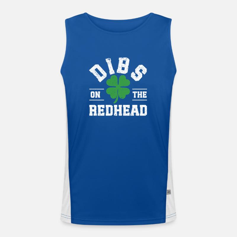 Dibs On The Redhead Funny Clovers St. Patrick's Funktionelles Kontrast-Tank Top für Männer 