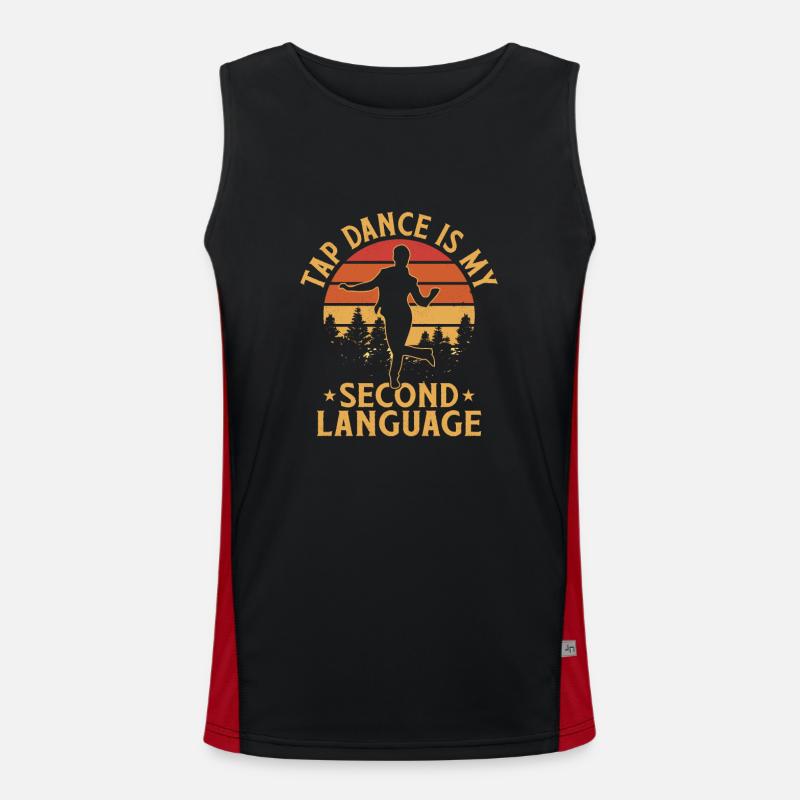 Tap Dance is My Second Language Tap Dancing Tap Da Funktionelles Kontrast-Tank Top für Männer 