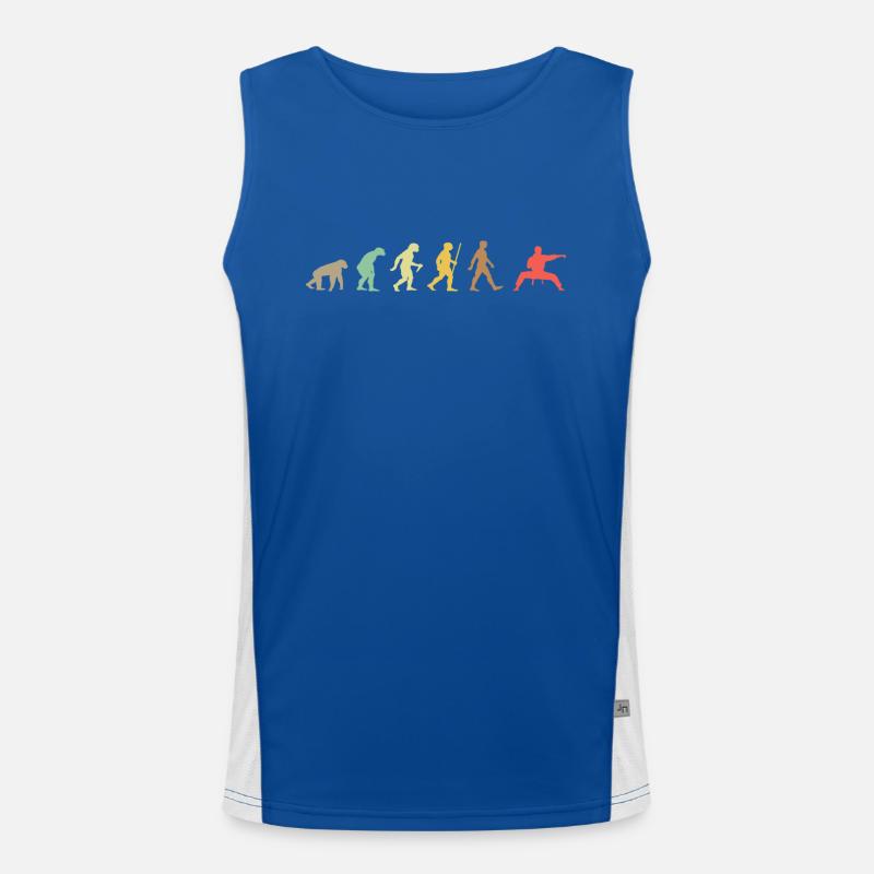 Vintage Judo Retro Martial Arts Evolution Men's Functional Contrast Tank Top 