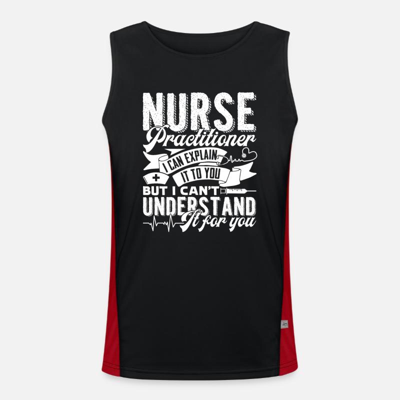 Nurse Practitioner Nurse Practitioner Explain - Men's Functional Contrast Tank Top  - black/red