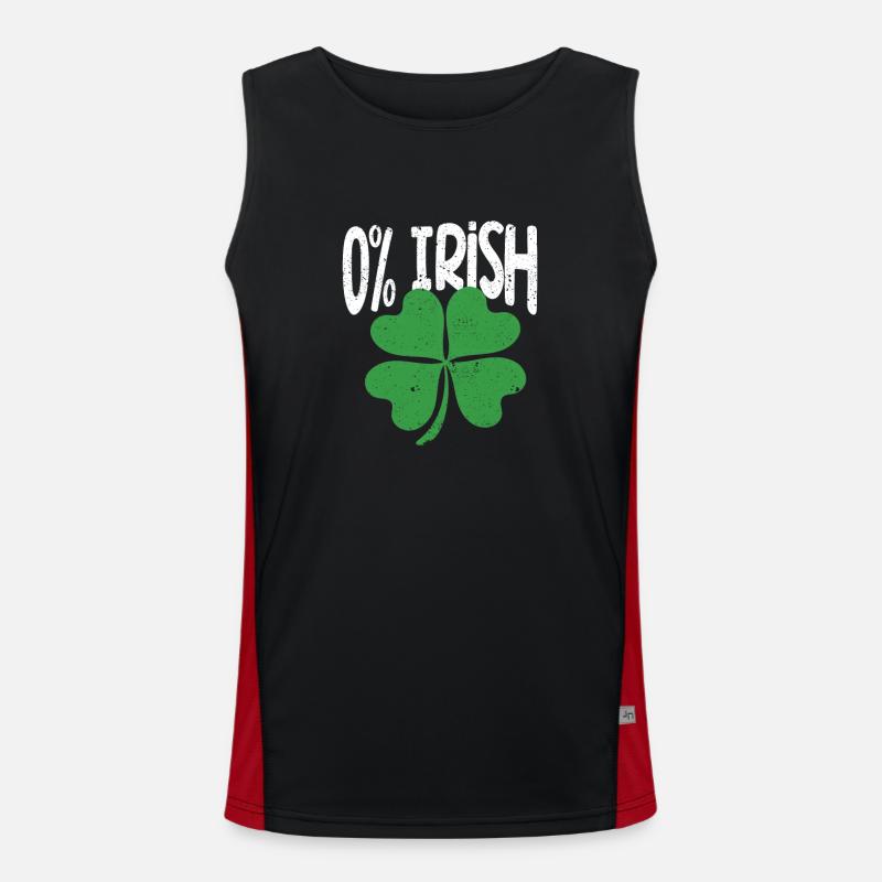 0% Irisches Kleeblatt Lustiger St. Patricks Day Funktionelles Kontrast-Tank Top für Männer 