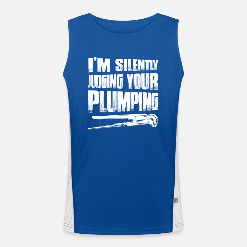 I'm Silently Judging Your Plumping Pipefitter Plum Men's Functional Contrast Tank Top 