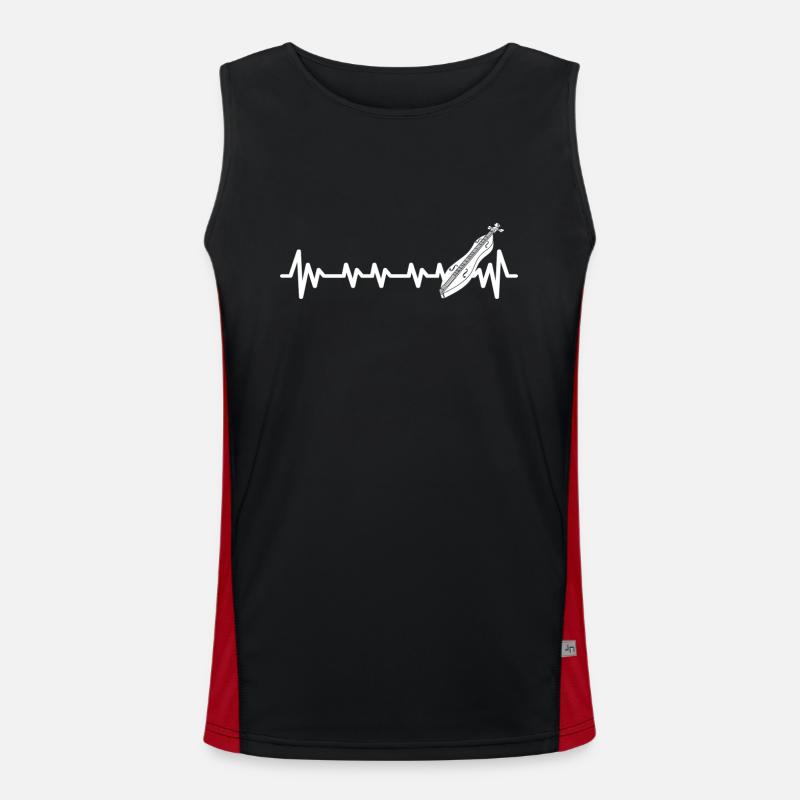 Dulcimer-Musiker Zupfinstrument Hammered Dulcimer Funktionelles Kontrast-Tank Top für Männer 