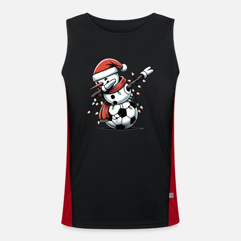 Snowman Dabbing Snowman Dab Snowmen Men's Functional Contrast Tank Top 