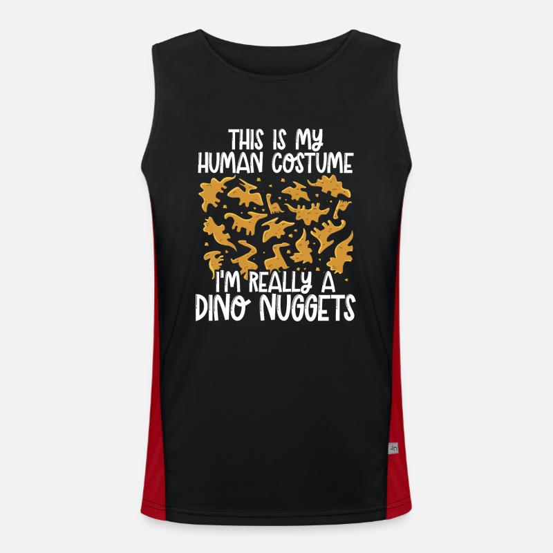 Ich Bin Wirklich Ein Dino nugget Funktionelles Kontrast-Tank Top für Männer 