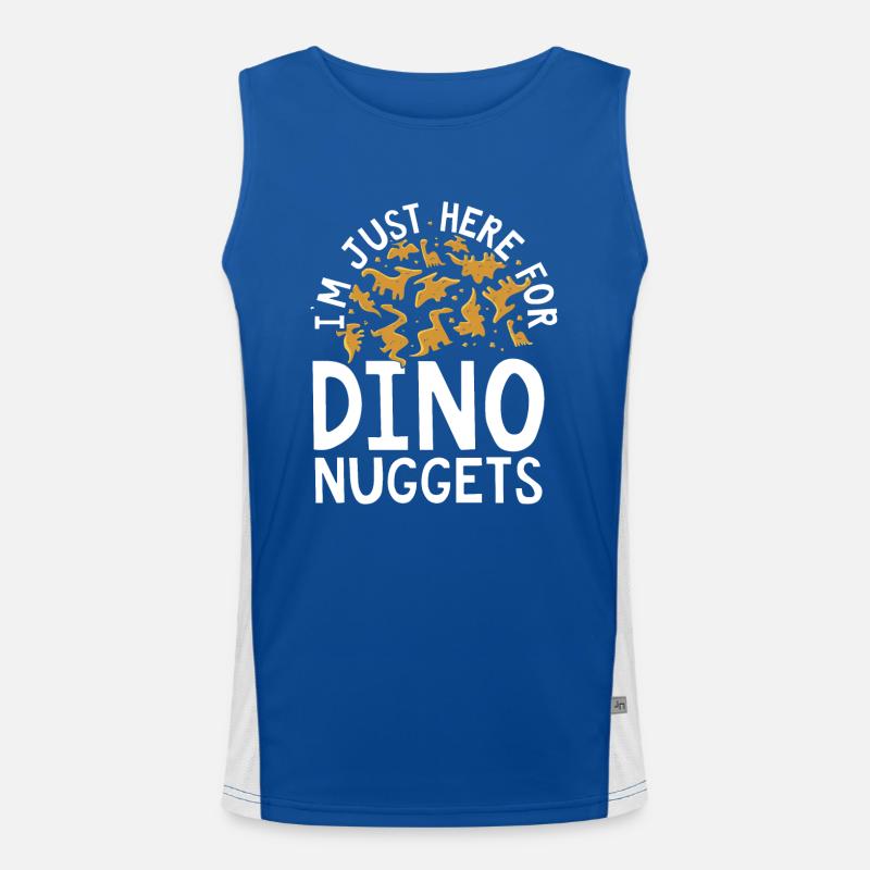 Ich Bin Nur Wegen Dino Nuggets Hier Funktionelles Kontrast-Tank Top für Männer 